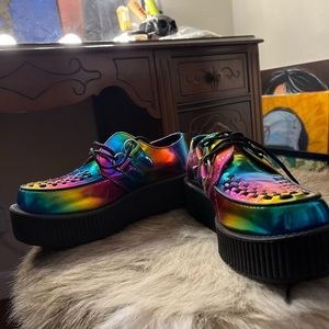 Never worn TUK creepers rainbow metallic dreamsss